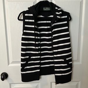 Ralph Lauren Black and White Striped Vest size large
